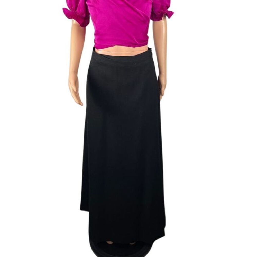 Vintage Anne Klein Union Label made in USA WOOL Maxi Wrap Skirt, lined SZ M,‎ 8